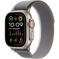 Apple Watch Ultra 2 GPS + Cellular 49mm Titanium Case with Green/Gray Trial Loop S/M, MRF33>