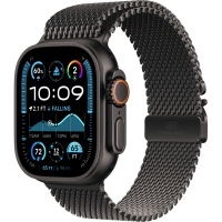 Apple Watch Ultra 2 GPS + Cellular 49mm Black Titanium Case with Black Titanium Milanese Loop L, MX5V3>