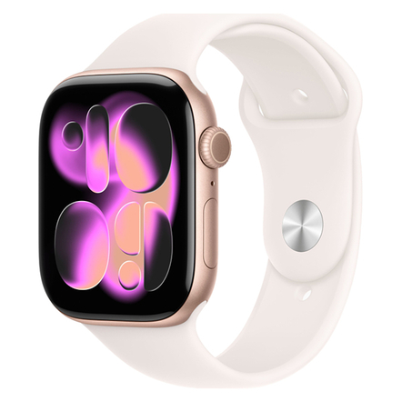 Apple Watch Series 11 2025 46mm Rose Gold Aluminium Case with Light Blush Sport Band M/L, MEV74
