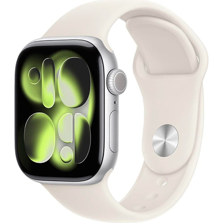Apple Watch Series 11 2025 42mm Silver Aluminium Case with Starlight Sport Band S/M, MEW34