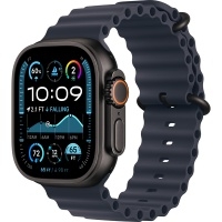 Apple Watch Ultra 2 GPS + Cellular 49mm Black Titanium Case with Navy Ocean Band, MYTC3>