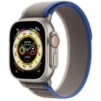Умные часы Apple Watch Ultra 49 мм Titanium Case, титановый/сине-серый Trail Loop (нейлон) S/M (130-180) (MQG13) (MQEK3)>