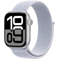 Умные часы Apple Watch SE 2024 GPS 42mm Silver Aluminum Case with Blue Cloud Sport Loop, MWWD3>