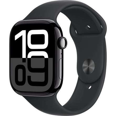 Умные часы Apple Watch Series 10 46mm, Jet Black Aluminum Case with Sport Band Black (S/M) MWWP3