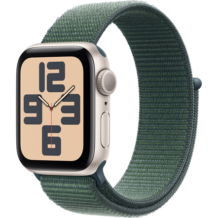 Умные часы Apple Watch SE 2024 GPS 40mm Starlight Aluminium Case with Lake Green Sport Loop, MXEH3