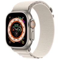Умные часы Apple Watch Ultra 49 мм Titanium Case, титановый/звездный Alpine Loop (текстиль) M (145-190) (MQE63) (MQFR3)>