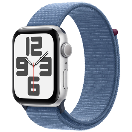 Умные часы Apple Watch SE 2023 44mm Silver Aluminum Case with Ice Blue Sport Loop, MREF3
