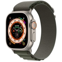 Умные часы Apple Watch Ultra 49 мм Titanium Case, титановый/зеленый Alpine Loop (текстиль) M (145-190) (MQE33) (MQFN3)>