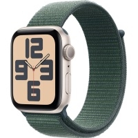 Умные часы Apple Watch SE 2024 GPS 44mm Starlight Aluminum Case with Lake Green Sport Loop, MXEW3>