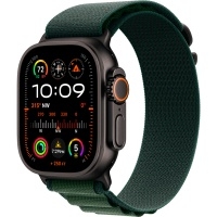Apple Watch Ultra 2 GPS + Cellular 49mm Black Titanium Case with Dark Green Alpine Loop S, MX4Q3>