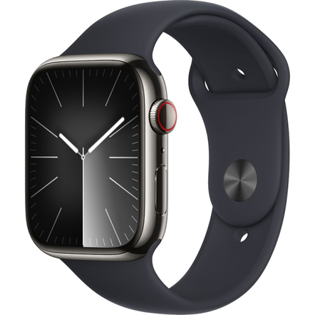 Apple Watch Series 9 41mm Graphite Stainless Steel with Midnight Sport Band, M/L (MRM43)