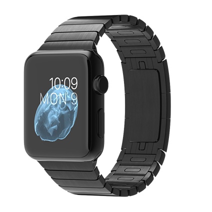 Apple Watch 42 mm (нержавеющая сталь «чёрный космос», блочный браслет из нержавеющей стали «чёрный космос») (MJ482RU/A)