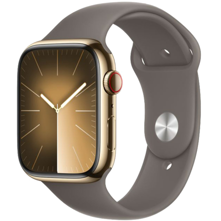 Apple Watch Series 9 41mm Gold Stainless Steel with Clay Sport Band, S/M (MRJW3)