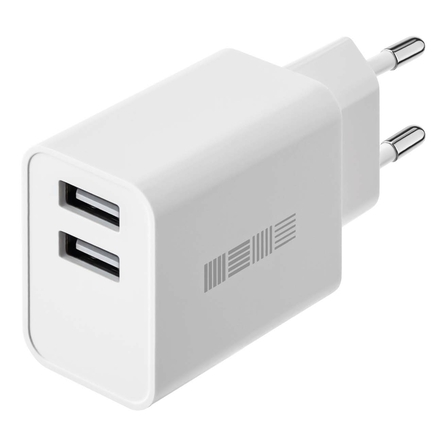 Сетевое зарядное устройство InterStep New RT:2*USB 2.4A, White