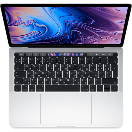 Apple MacBook Pro 13 Retina Touch Bar 2019 i5 2.4ГГц, 8Гб, 512Гб SSD, Iris Plus 655 Silver (MV9A2RU/A)