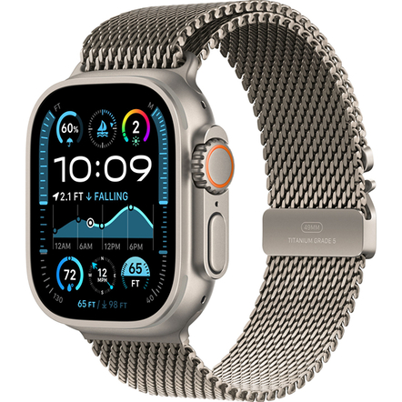 Apple Watch Ultra 2 GPS + Cellular 49mm Titanium Case with Titanium Milanese Loop S, MX4M3