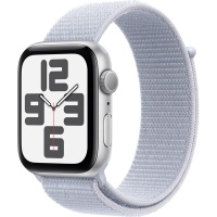 Умные часы Apple Watch SE 2024 GPS 44mm Silver Aluminum Case with Blue Cloud Sport Loop, MXET3>