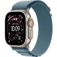 Apple Watch Ultra 3 (2025) 49mm Natural Titanium Case with Light Blue Alpine Loop L, MEWP4>