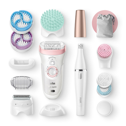Эпилятор Braun Silk-epil 9 Beauty Set SES 9-995, белый/розовый Эпилятор Braun Silk-epil 9 Beauty Set SES 9-995, белый/розовый