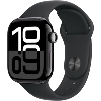 Умные часы Apple Watch Series 10 42mm, Jet Black Aluminum Case with Sport Band Black (S/M) MWWE3>