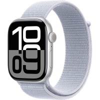 Умные часы Apple Watch Series 10 46mm, Silver Aluminum Case with Blue Cloud Sport Loop MWWN3>