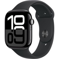 Умные часы Apple Watch Series 10 46mm, Jet Black Aluminum Case with Sport Band Black (M/L) MWWQ3>